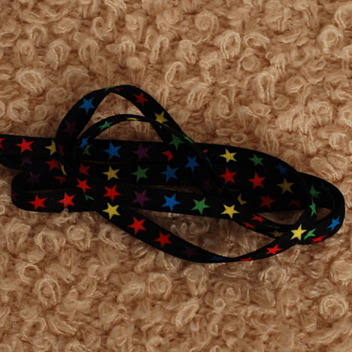 슈레이스 신발끈,후드끈 전사패션끈 S76 평끈10mm 별무늬 무지개 한줄(한가닥)